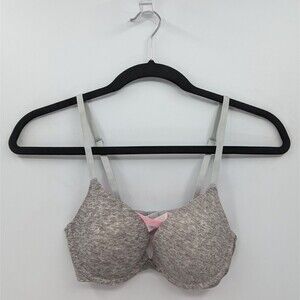 Victoria's Secret PINK Bra Women’s 32B Gray Heather Push Up Wear Everywhere